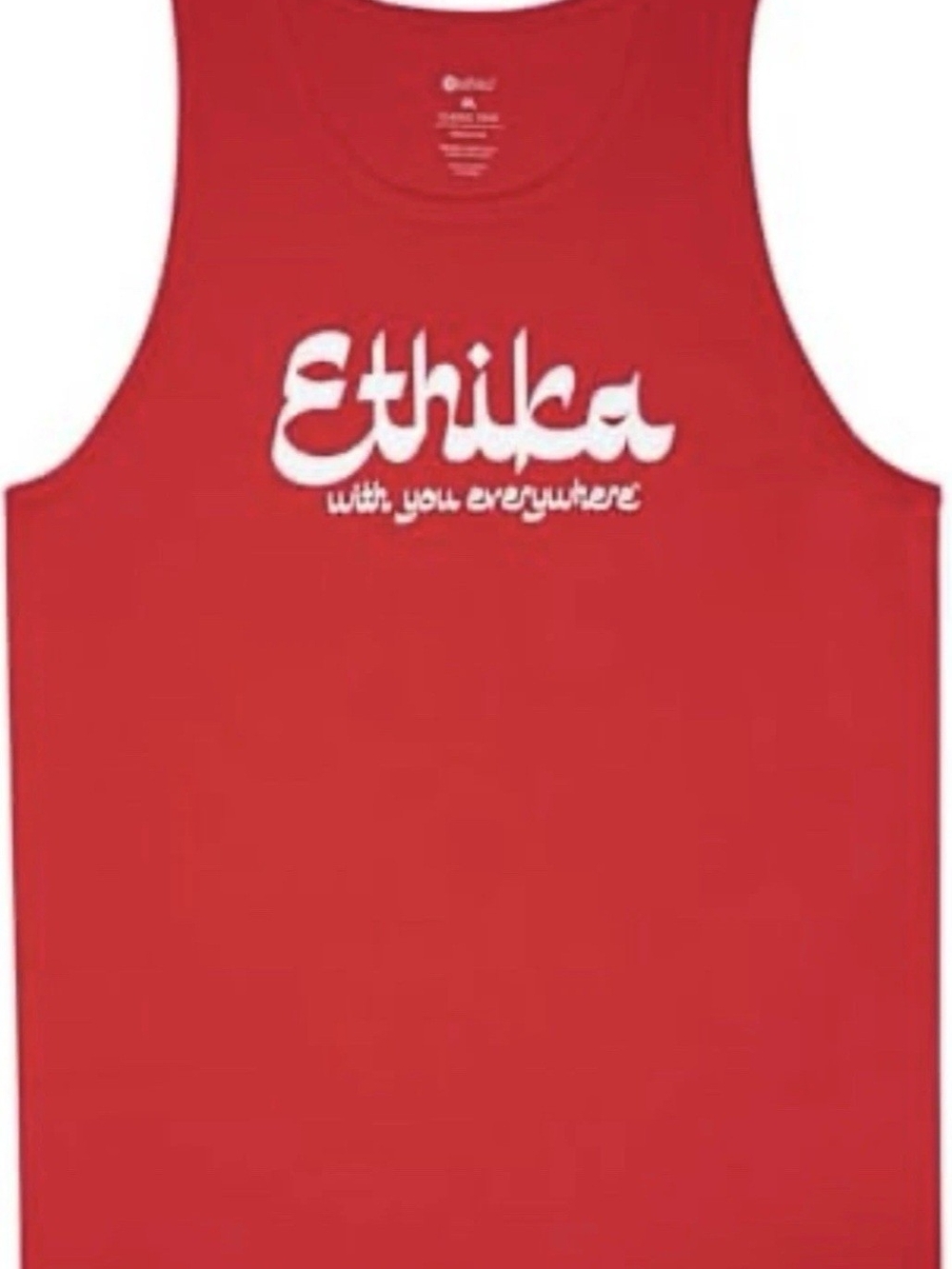ethika Red Tee with Bold White Script